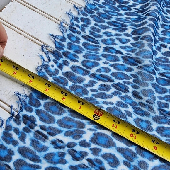 Tommy Bahamas Women Shawl Wrap Poncho Open Front Cape BLUE Leopard Lightweight - Picture 10 of 12